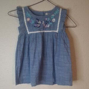 True Craft Blue Kids Top with Embroidered Design size 18 months NWT
